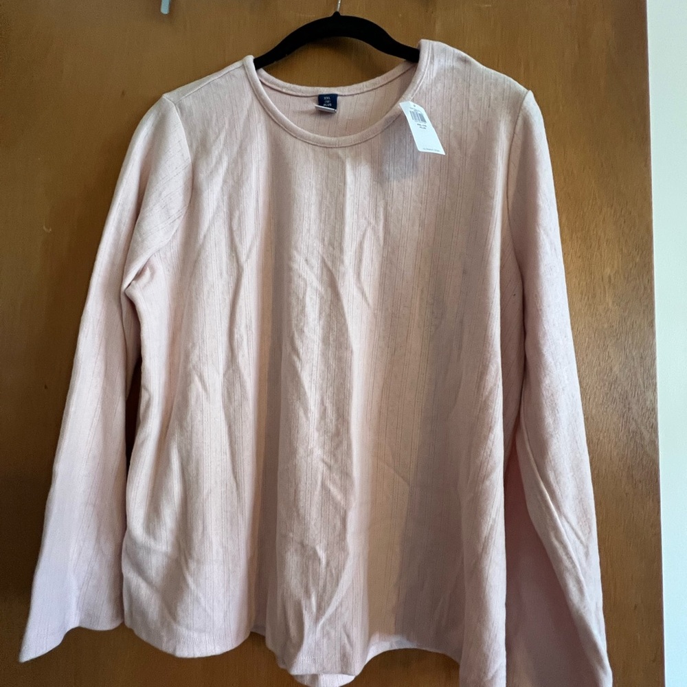 NWT Old Navy cozy Long Sleeve rib knit girls XXL pink bamboo Top